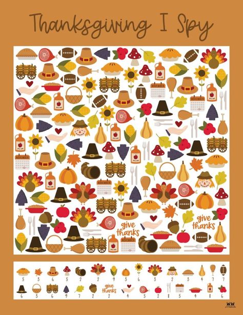 Choose from 8 unique Thanksgiving I Spy printables for hours of fun for your little ones during the month of November. 100% FREE. Print from home! I Spy Thanksgiving, Fall I Spy Printables For Kids Free, I Spy November, Fall I Spy, I Spy Winter Free Printable, Thanksgiving Ispy, Thanksgiving Cooking Schedule, Thanksgiving Shopping List, Thanksgiving Word Search