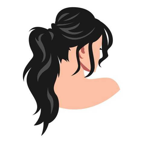 Ponytail Illustration, Ponytail Drawing, Long Ponytail Hairstyles, Long Ponytail, Mouse Wallpaper, Ponytail Hairstyle, Mickey Mouse Wallpaper, Game Ideas, Head Hair