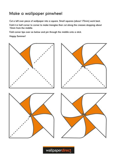 How to make pinwheels out of wallpaper, very summery! Giant Pinwheel Diy, How To Make A Pinwheel, Paper Pinwheel Diy, Giant Pinwheel, How To Make Pinwheels, Samples Diy, Pinwheel Craft, Diy Pinwheel, The Merciless