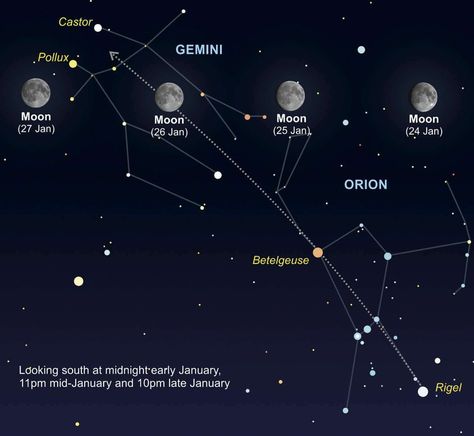 Astronomy for beginners: How to spot the Gemini constellation using Orion Astronomy For Beginners, Castor And Pollux, Gemini Constellation, Star Gazing, Bright Stars, Night Skies, Astronomy, Constellations, The Sky