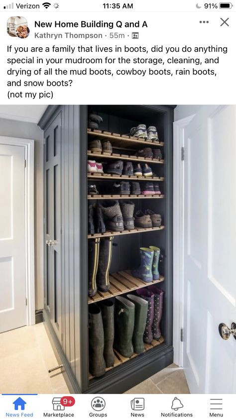 Cowboy Boot Storage, Boot Closet, Mud Boots, Boot Storage, Mudroom Design, Closet Makeover, Master Closet, Cowboy Boot, Closet Storage