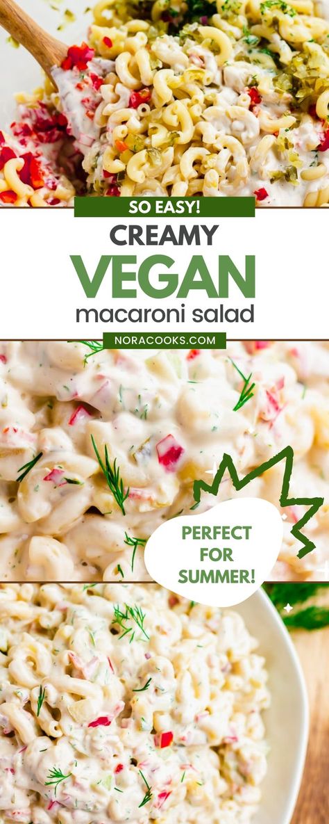 Vegan Mac Salad, Macaroni Salad Vegan, Vegan Macaroni Salad Easy, Vegan Macaroni Recipes, Vegan Cold Salad Recipes, Vegan Cookout Side Dishes, Vegan Bbq Side Dishes, Vegan Potluck Recipes, Vegan Macaroni Salad