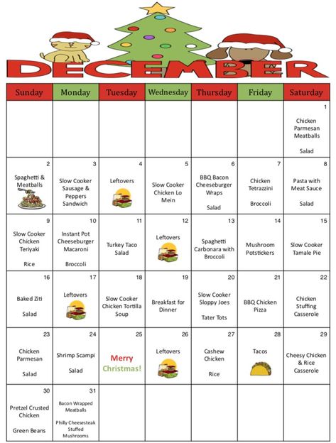 December Meal Plan, December Template, Christmas Meal Planner, Lunch Planner, Seasonal Produce Guide, Meal Planning Menus, 21 Day Fix Meal Plan, Monthly Meal Planner, Monthly Meal Planning