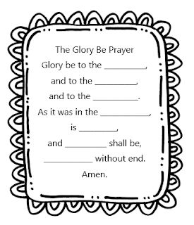 First Communion Activities Catholic, Glory Be Prayer, Ccd Activities, Religion Activities, Glory Be, Sunday School Classroom, Catholic Education, Sunday School Activities, Faith Formation