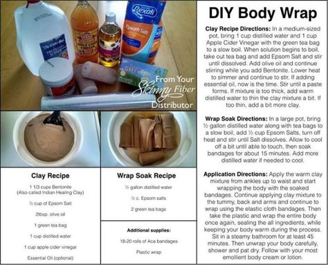 DIY Body Wrap – Skinny Sexy Smiling Homemade Body Wraps, Diy Body Wrap, Skin Tightening Remedies, Natural Skin Tightening, Green Tea Mask, Diy Beauty Products, Diy Wrap, Body Wrap, Clay Food