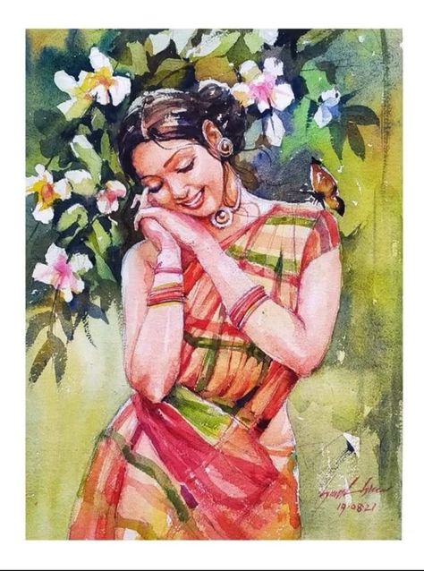 Watercolor Indian, Human Painting, Watercolor Scenery, Modern Art Canvas Painting, Human Figure Sketches, Watercolor Art Landscape, Boho Art Drawings, Indian Art Gallery, Beautiful Art Paintings