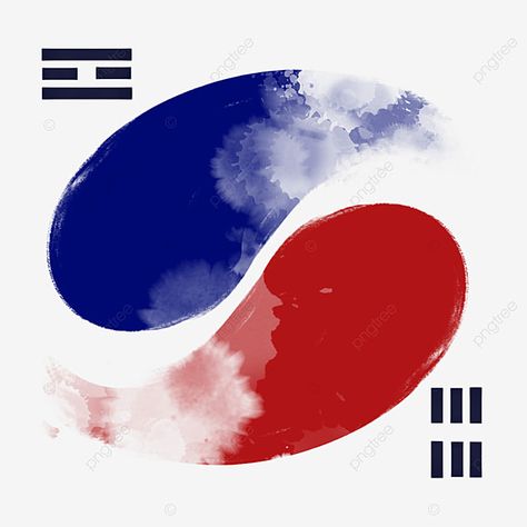 South Korea Flag, Yin Yang, South Korea, Color Block, Collage, Pins, Color