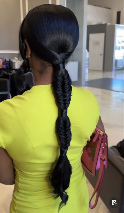 Sleeked Hairstyles, Fish Tail Braids, Tail Braids, Sleek Ponytail Hairstyles, Black Ponytail Hairstyles, Cut Her Hair, Fish Tail, Hair Ponytail Styles, Hair Laid