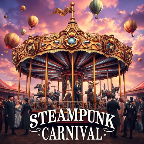 Steampunk Carousel Carnival

#SteampunkCarnival #WhimsicalFun #VintageFantasy #art #poster Steampunk Carnival, Carnival Poster, Carousel, Art Poster, Carnival, Art