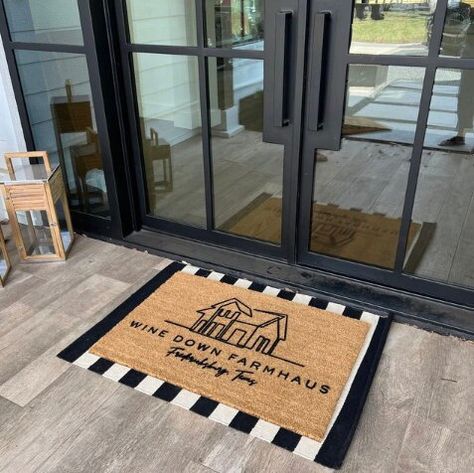 Custom Ranch Farm Cattle Brand Doormat, Personalized Brand Logo Door Mat, Flocked Coir Outdoor Welcome Mat Gift, Hunting Fishing Doormat Personalized, Outdoor Welcome Mat, Entryway Style, Funny Welcome Mat, Cattle Brands, Ranch Farm, Funny Doormats, Design Text, Coir Doormat