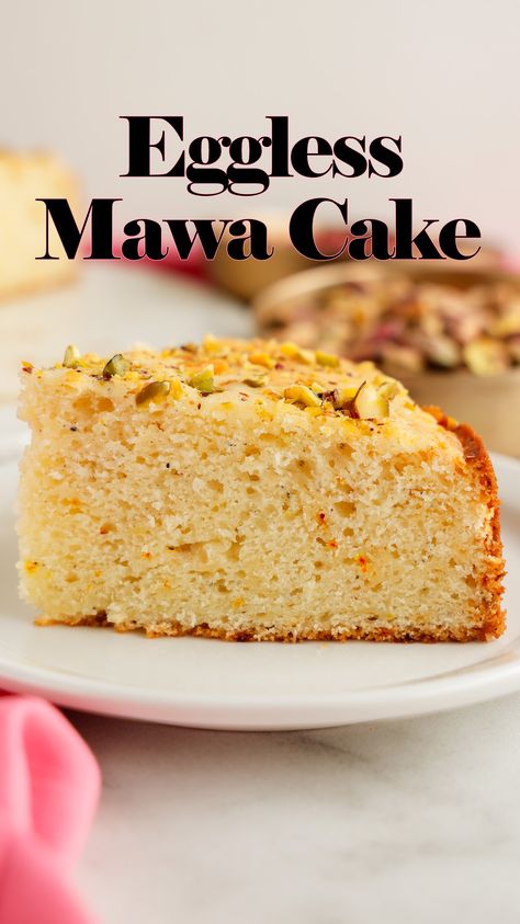 This Eggless Mawa Cake is moist, buttery, decadent, and flavorful Indian cake. It is one of the famous Indian cake recipes and makes a perfect treat for celebrations or festivals! Eggless Mawa Cake, Mawa Cake Recipe, Tofu Dessert, Eggless Cakes, Indian Cake, Eggless Cake Recipe, Eggless Desserts, Eggless Baking, Eggless Cake