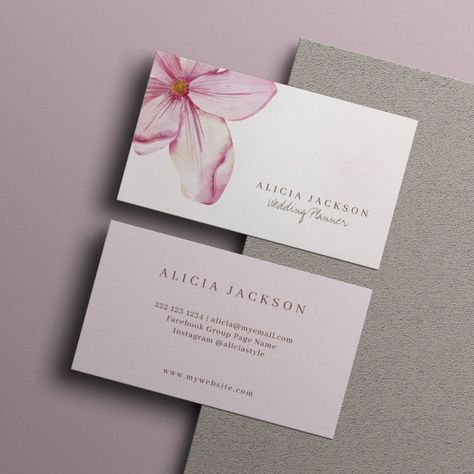 Pink blush watercolor petals wedding planner business card - wedding planner Watercolor Petals, Wedding Planner Business Card, Sophisticated Business Card, Unique Office Supplies, Feminine Business, Wedding Planner Business, Beauty Business Cards, Landscape Designers, Planner Business