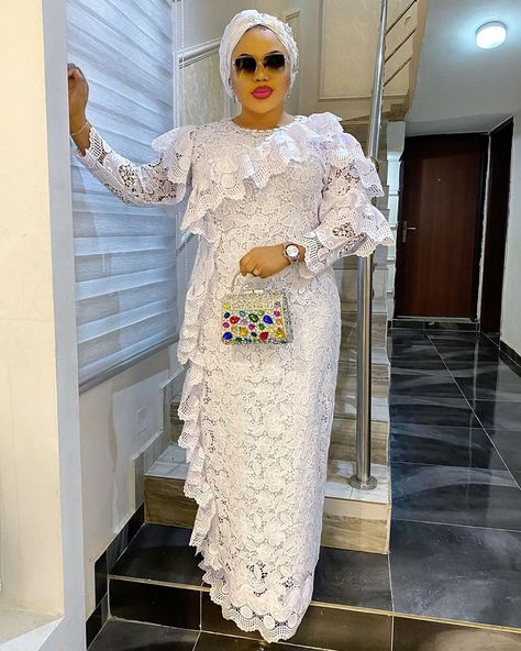 Aladukeh shared a photo on Instagram: “Have A Blessed Week Fam!❤️ Stand Out This Coming Sallah, Shop Our Ileya Collection😍😍😍 Price: N40000…” • See 4,586 photos and videos on their profile. Overskirt Dress, Latest Lace Styles, Lace Styles For Wedding, Dinner Reception, Nigerian Lace Styles Dress, Nigerian Lace Styles, African Lace Styles, Beautiful Lace Dresses, Long African Dresses