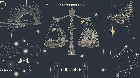 Astrology Wallpaper Desktop, Dark Astrology, Gemini Wallpaper, Tøp Wallpaper, Black Desktop, Cute Laptop Wallpaper, The Zodiac Signs, Gray Aesthetic, Abstract Designs