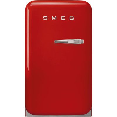 New product - orange color - right hinge Color/Finish: Red, Door Swing Orientation: Left | SMEG 50's Retro Style Retro 1.2 cu. ft. Freestanding Mini Fridge Plastic in Red, Size 29.125 H x 19.75 W x 16.0 D in | Wayfair Smeg Mini Fridge, Red Microwave, Red Fridge, Red Refrigerator, 50s Design, Domestic Appliances, Mini Bars, Retro 1, 50s Style