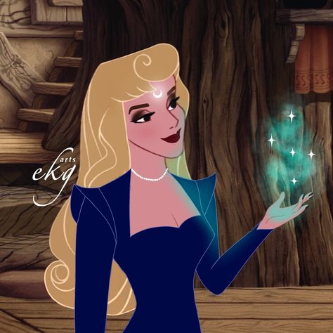 This Artist Turns Disney Princesses Into Badass Witches, No Magic Wand Necessary Disney Princess Aurora, Images Disney, Disney Nerd, Animated Animals, Modern Witch, Princess Aurora, Modern Disney, Arte Disney, Disney Princess Art