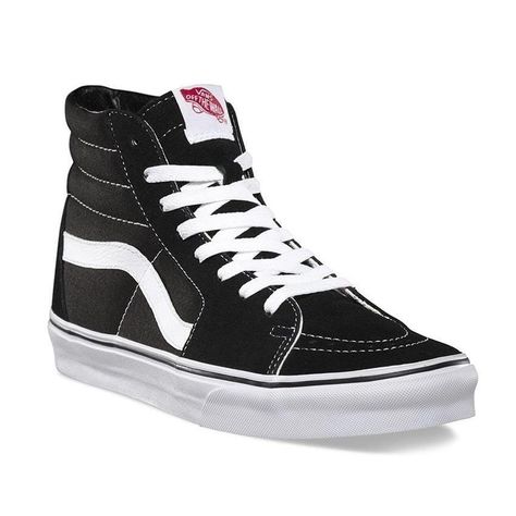 Shop the Vans Sk8-Hi in Black, Black & White online Fresh in from Vans, these high top sneakers are an all time classic, featuring the iconic Old Skool stripe and waffle sole. Secure your size while stocks last with West Brothers. *Please note these shoes are in mens US sizing Hi top profile Durable canvas upper Vans signature waffle gumsole Vans flag label at heel Product code: VN-0D5IB8C.BLK Vans Gum Sole, Vans Skate Hi, Vans Sk8 Hi Black, Estilo Vans, Vans Skate Shoes, Vans Original, Old Skool Black, Vans Skate, Van Doren