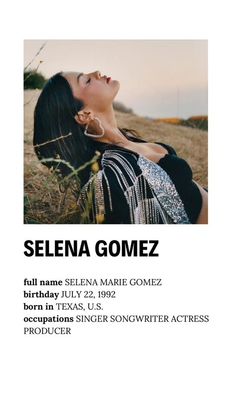 Selena Gomez Poster, Selena Gomez Music, Pinterest Room, Old School Fashion, Polaroid Poster, Pinterest Room Decor, Marie Gomez, School Fashion, Singer Songwriter