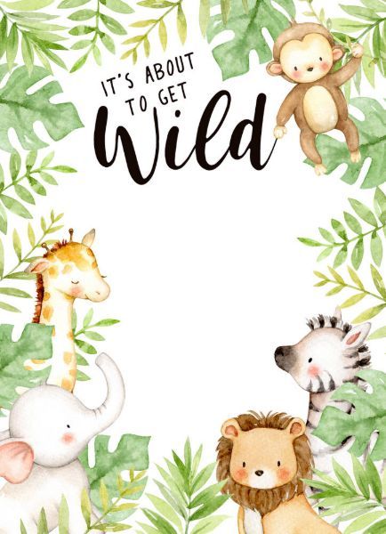 Safari Theme Birthday Party, Wild One 1st Birthday, Safari Invitations, Safari Animals Birthday, Wild Birthday Party, Wild One Birthday Invitations, Animal Birthday Invitation, Jungle Theme Birthday, Jungle Birthday Party