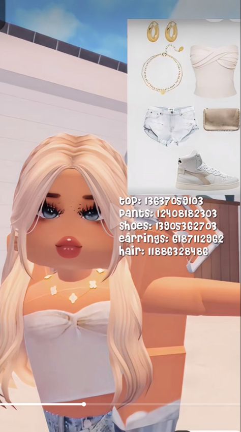 Roblox Royale High Outfits, Royale High Outfits, Roblox Royale High, Cute Baddie Outfits, Berry Avenue Codes, Brown Hair Roblox, Blocksburg Outfit Codes￼, Blonde Kids, Bloxburg Decals Codes Aesthetic