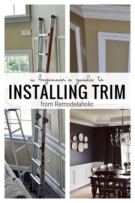 Take you home to the next level by adding trim. Even if you haven't done it before, we can help you out. A Beginner's Guide To Installing Trim From Remodelaholic.com Installing Trim, Window And Door Trim, Box Trim, Trim Carpentry, Diy Trim, Colour Story, Moving Home, Crown Moulding, Trim Work