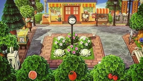 Acnh Gardencore Island, Nooks Cranny Design Code, New Nook Acnh, Nooks Cranny Inspo Acnh, Animal Crossing Nook's Cranny, Animal Crossing Storefront Ideas, Acnh Island Designs Nooks Cranny, Nook Cranny Ideas Acnh, Nook's Cranny Ideas