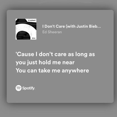 I Dont Care Ed Sheeran, Lyrics Ed Sheeran, Rush Lyrics, Ed Sheeran Lyrics, Ed Sheeran Love, Just Hold Me, Tu Me Manques, Spotify Lyrics, Dont Care