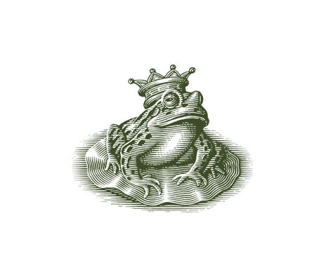 Frog Art Tattoo, Vintage Frog Tattoo, Frog Wearing Hat Tattoo, Frog King Tattoo, Frog Prince Tattoo, Frog Prince Drawing, Frog King Drawing, Prince Drawing, Steven Noble