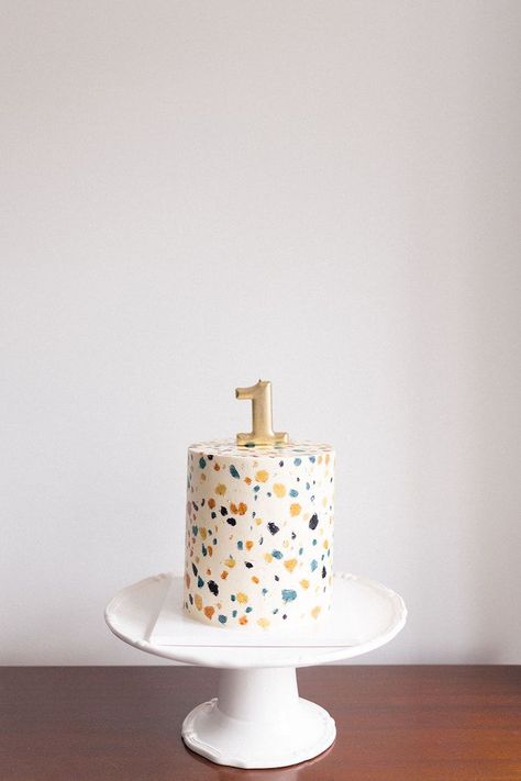 Bake Birthday Cake, Terrazzo Wedding Cake, Terrazzo Cake, Cake First Birthday, Cake Kids Birthday, One Birthday Cake, 1 St Birthday Cake, 1 St Birthday Cake Boy, Minimal First Birthday