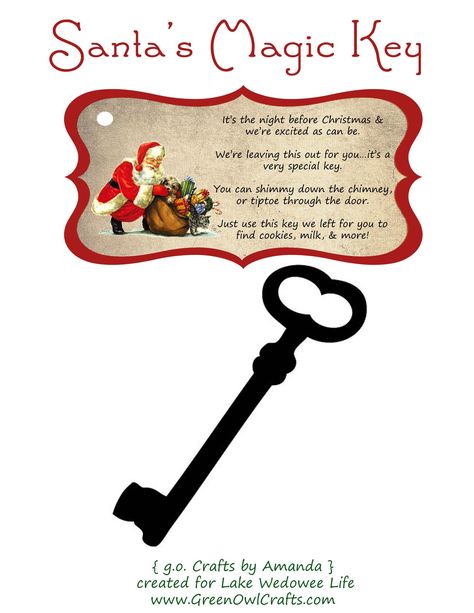 Santa Key Poem, Christmas Art Illustration, Old Fashioned Custard Pie, Old Fashioned Custard, Santa Magic Key, Christmas Legends, Grinch Printable, Santa's Key, Santa Key