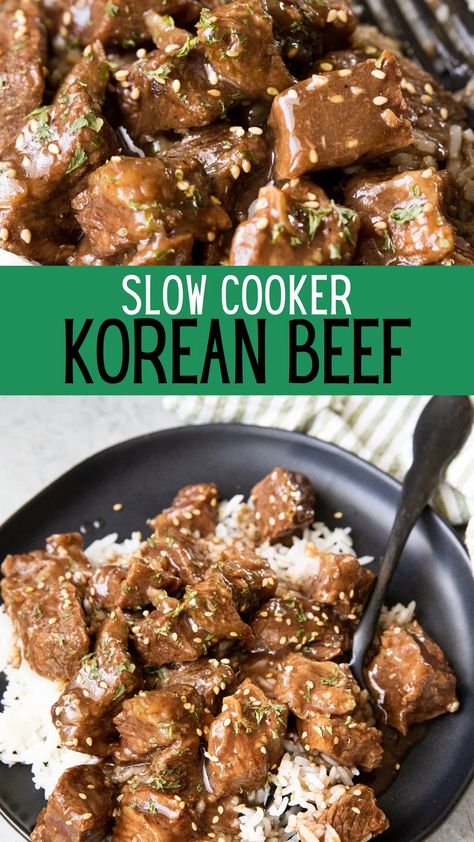 Slow Cooker Korean Beef: Tender beef, juicy, flavorful, and the best sauce. This slow cooker meal will rock your socks off. Korean Beef Crockpot, Crockpot Korean Beef, Korean Beef Recipes, Slow Cooker Korean Beef, Beef Crockpot, Slow Cooker Meal, Meal Planning App, Korean Beef, Pickled Veggies