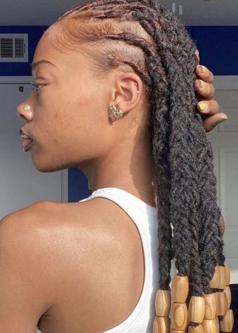 Dreadlock Hairstyles Braided, Protective Loc Hairstyles, Natural Locs Hairstyles For Women Long, Women Retwist Styles, Cornrows With Locs, Unique Loc Styles Long, Latest Dreadlocks Styles Black Women, Locs Braided To The Back, Loc Braid Styles