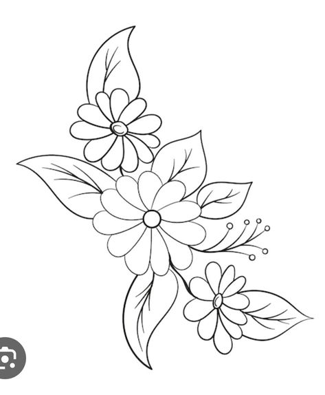 Flowers Outline Drawing, Flowers Outline, Flower Pattern Drawing, Embroidery Hoop Art Diy, Paper Flower Patterns, Basic Hand Embroidery Stitches, Simple Hand Embroidery Patterns, Fabric Painting On Clothes, Flower Drawing Design