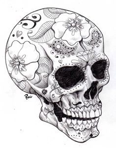 Free Printable Halloween Coloring Pages for Adults - Best Coloring Pages For Kids Sugar Skull Drawings, Sugar Skull Drawing, Skull Coloring, Skull Color, Badass Skulls, Tattoo Coloring Book, Skull Coloring Pages, Sugar Skull Tattoos, Skull Pictures