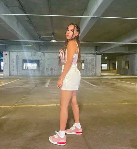 Pink Jordan 3 Outfit Women, Neopolitan Jordan 3 Outfit, Pink Jordan 3 Outfit, Pink Jordan 3, Washed Pink Jordans Outfit, Jordan 3 Outfits, Jordan 3 Rust Pink, Jordan 3 Outfit, Hair Jordan