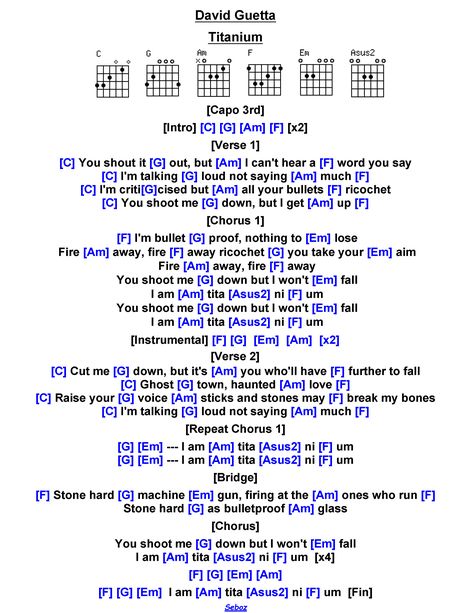 Titanium Lyrics, Ukulele Chords Chart, Ukulele Chords Songs, Learn Guitar Chords, Song Writing, Song Notes, Guitar Lessons Songs, Guitar Tabs Songs, Acoustic Guitar Music