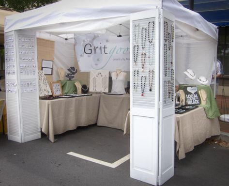 Vendor Booth Display, Craft Fair Booth Display, Jewelry Booth, Craft Show Booths, Vintage Shutters, Craft Show Booth, Craft Booth Display, Jewerly Displays, Craft Fairs Booth