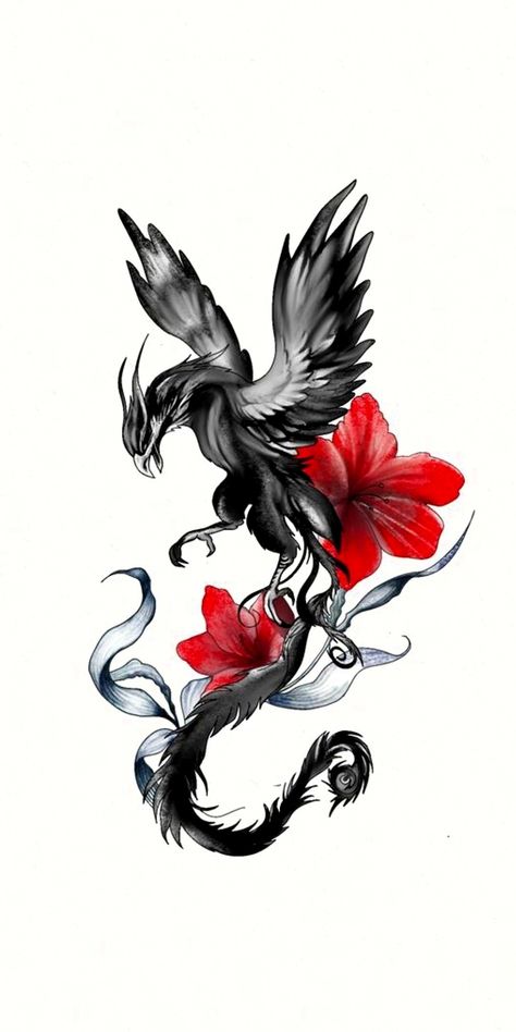 Side Body Phoenix Tattoo, Raising Phoenix Tattoo, Goth Phoenix Tattoo, Pheonix Tattoo For Women On Thigh, Phoenix Tattoo Feminine Back, Fenix Tattoo Design, Phoenix Tattoo Design Feminine, Dragon And Phoenix Tattoo, Phoenix And Flower Tattoo