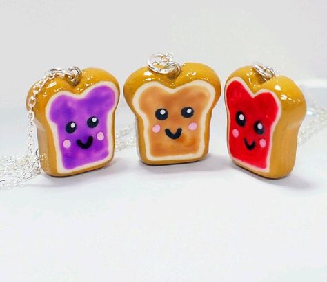 Best friend necklace for 3 Three Bff, Best Friends Necklace, Friends Necklace, 3 Best Friends, Bff Jewelry, Three Best Friends, Red Jelly, Friend Crafts, Miniature Food Jewelry