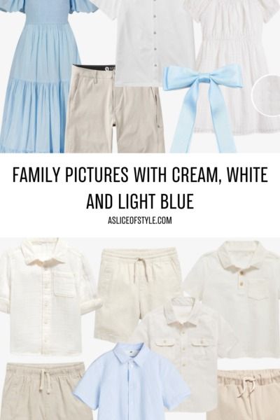 A Slice of Style - Affordable fashion and deals Light Blue And Cream Family Photos, Light Blue And White Family Photos, Family Pictures Color Scheme, Picture Color Schemes, Cream White, Family Pictures, Spring Break, Affordable Fashion, Color Scheme