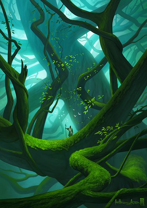 Anthony Avon on Twitter: "Green. #digitalart… " Magical Sky, Forest Background, Cool Wallpapers Cartoon, Fantasy Places, Game Concept Art, Cartoon Background, Fantasy Art Landscapes, Fantasy Aesthetic, Green Art