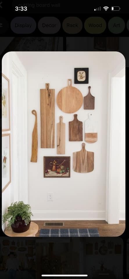 Accent Wall In Kitchen, Wooden Bread Board, Wood Serving Board, Tamworth, Board Wall, Wall Decor Design, Wall Board, Wooden Board, Kitchen Wall Decor