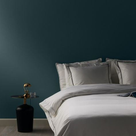 Petrol Blue Bedroom, Tikkurila Green Wall Colors, Petrol Bed, Petrol Color, Colourtrend Paint, Petrol Price, Tones Of Blue, Lab Values, Farm Ideas