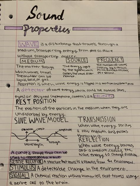 Aesthetic school notes Sound properties Sound Notes Class 8, Sound Notes Physics Class 9, Mht Cet Notes, Sound Notes Physics, Aesthetic Notes Format, Sound Engineer Aesthetic, Physics Notes Aesthetic, Class 9 Science Notes, Sound Notes