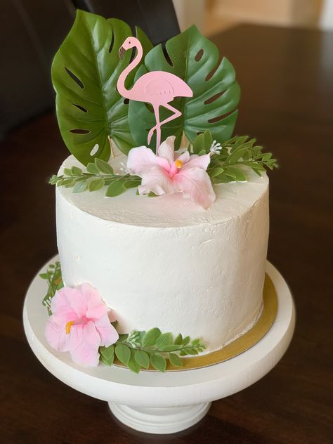 Tropical First Birthday Cake, Luau Birthday Cake, Tropical Cakes, Tropical Birthday Cake, Luau Cake, Flamingo Birthday Cake, Pineapple Filling, French Vanilla Cake, Birthday Cake For Mom