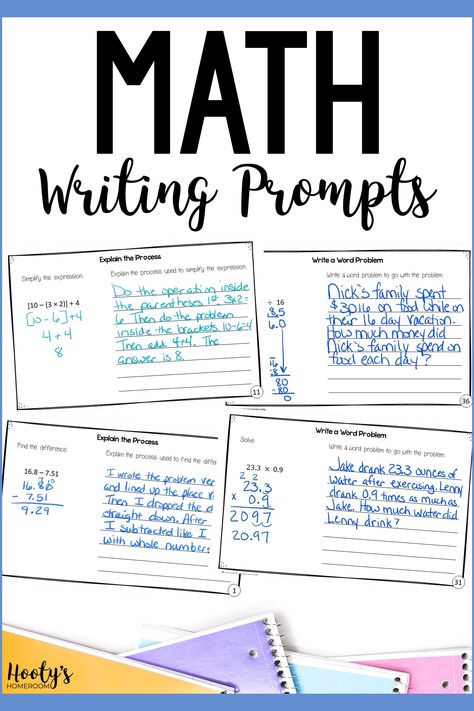 Ready to elevate your math teaching? Dive into the world of math writing prompts! These engaging tools are a time-tested method to enhance comprehension, build analytical skills, and foster mathematical communication. Whether you're a new educator or a seasoned pro, our latest blog post will guide you through seamlessly integrating math writing prompts into your daily routine. These prompts offer endless opportunities for growth and exploration. Math Writing Prompts, 4th Grade Math Test, Middle School Writing Prompts, Classroom 2023, Analytical Skills, Thinking Maps, Writing Test, Math 5, Fraction Activities