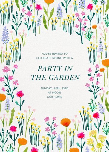 Spring Party Invite, Modern Classic Wedding Invitations, Online Party Invitations, Poster Project, Belated Birthday Card, Card Party, Kids Birthday Themes, Paperless Post, Spring Party