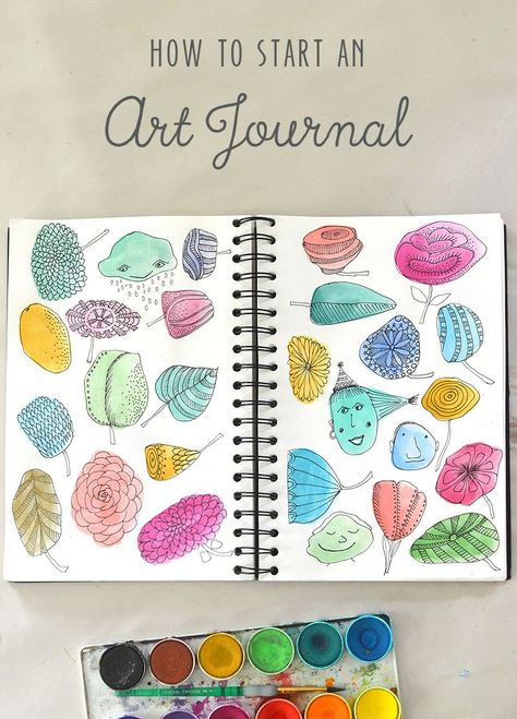 Starting an Art Journal Art Journal Prompts, Doodle Art Journals, Easy Art, Nature Green, Fantasy City, Art Prompts, Art Video, Fantasy Warrior, Drawing Tutorials