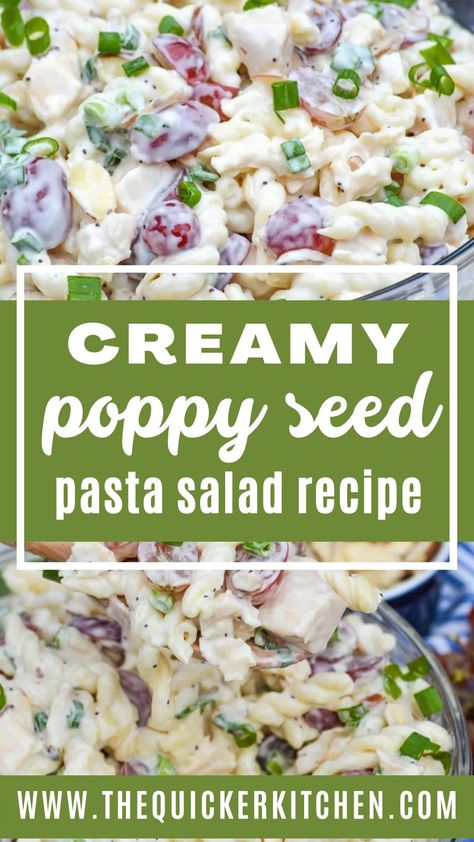 Poppy Seed Pasta Salad, Pasta Salad With Poppy Seed Dressing, Poppyseed Dressing Pasta Salad, Poppyseed Pasta Salad, Pasta Chicken Salad, Tri Color Pasta, Salad With Grapes, Poppy Seed Chicken, Seafood Salad Pasta