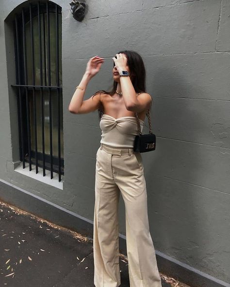 DISSH’s Instagram post: “As seen on • @jasminealison monochrome dressing in the Anika Cream Knit Top. ​ ​Shop weekend staples online now.  ​#DISSH” Living In London, Strapless Crop Top, Tube Tops, Off Shoulder Crop Top, Crop Top Casual, Top Outfit, Summer Crop Tops, Twist Knot, Summer Tank Tops